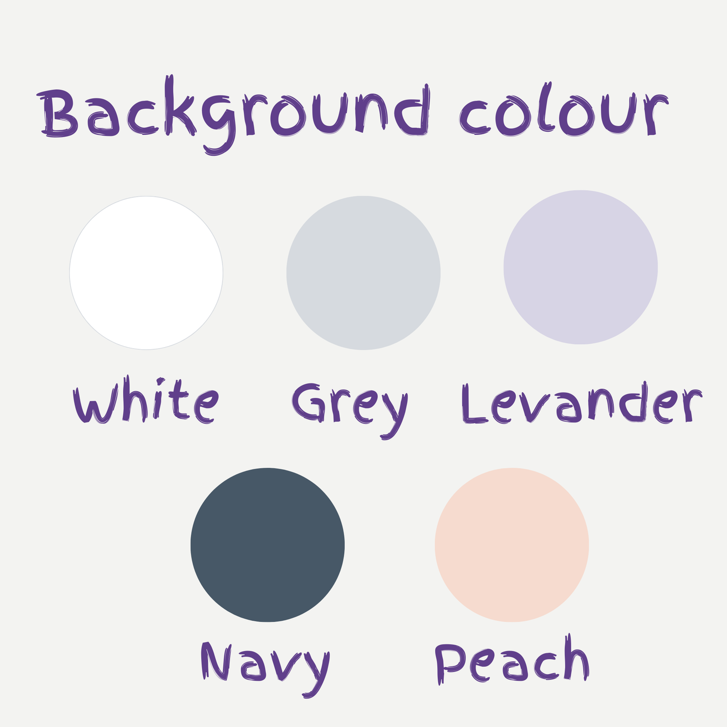 Background colours available for custom cat portrait