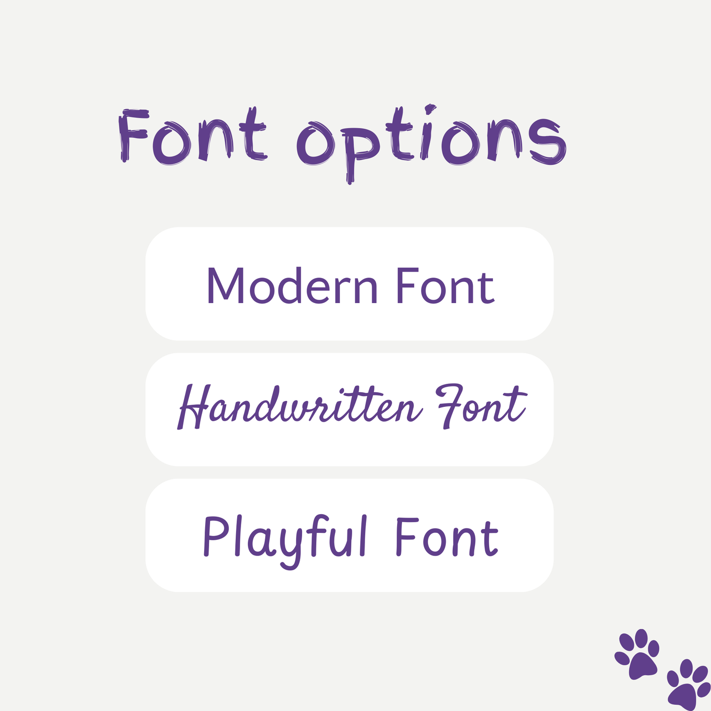 Custom dog portrait font options