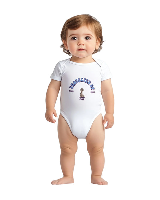 "Protected by my pet" - Custom Baby Onesie